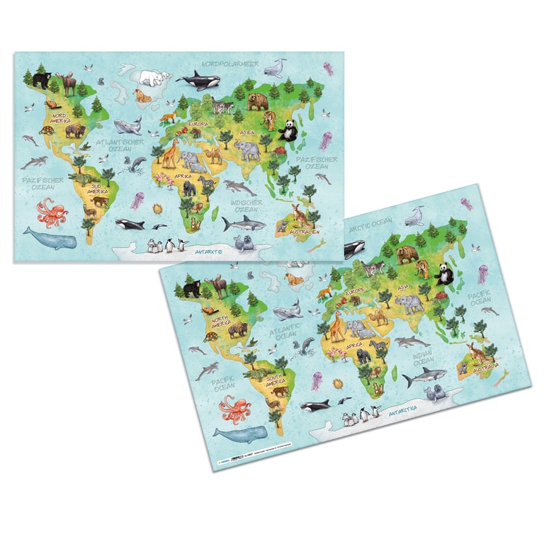 HERMA World map podkładka na biurko Karton Wielobarwny