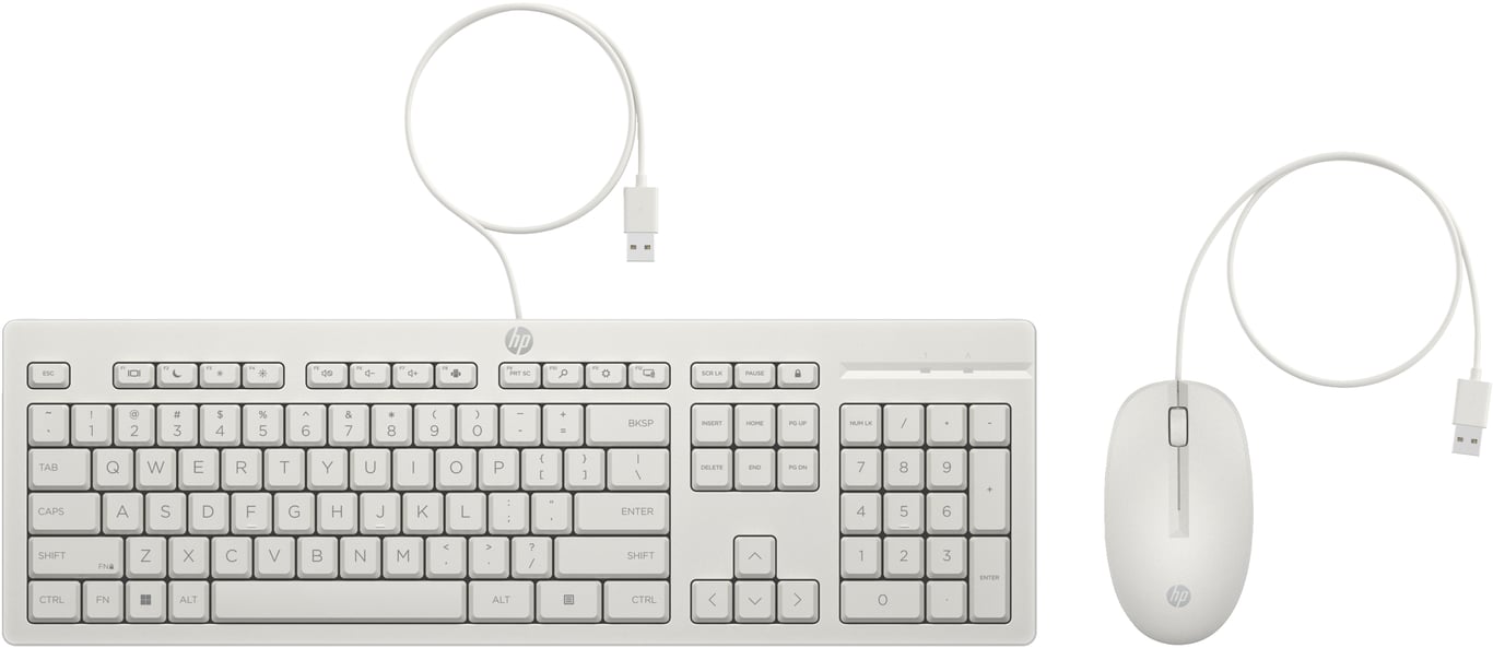HP 225 Wired Mouse and Keyboard Combo White 86J24AA