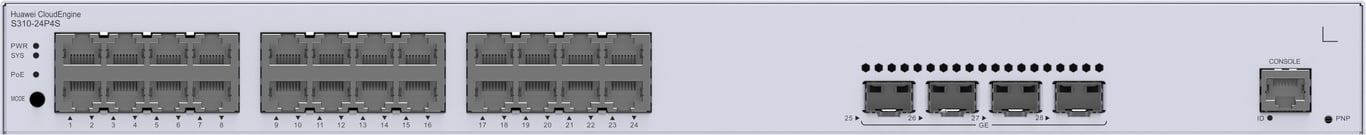 Huawei CloudEngine S310-24P4S Gigabit Ethernet (10/100/1000) Obsługa PoE 1U Szary