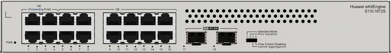 HUAWEI eKit S110 Series S110-16T2S Nie zarządzany L2 Gigabit Ethernet (10/100/1000) Szary