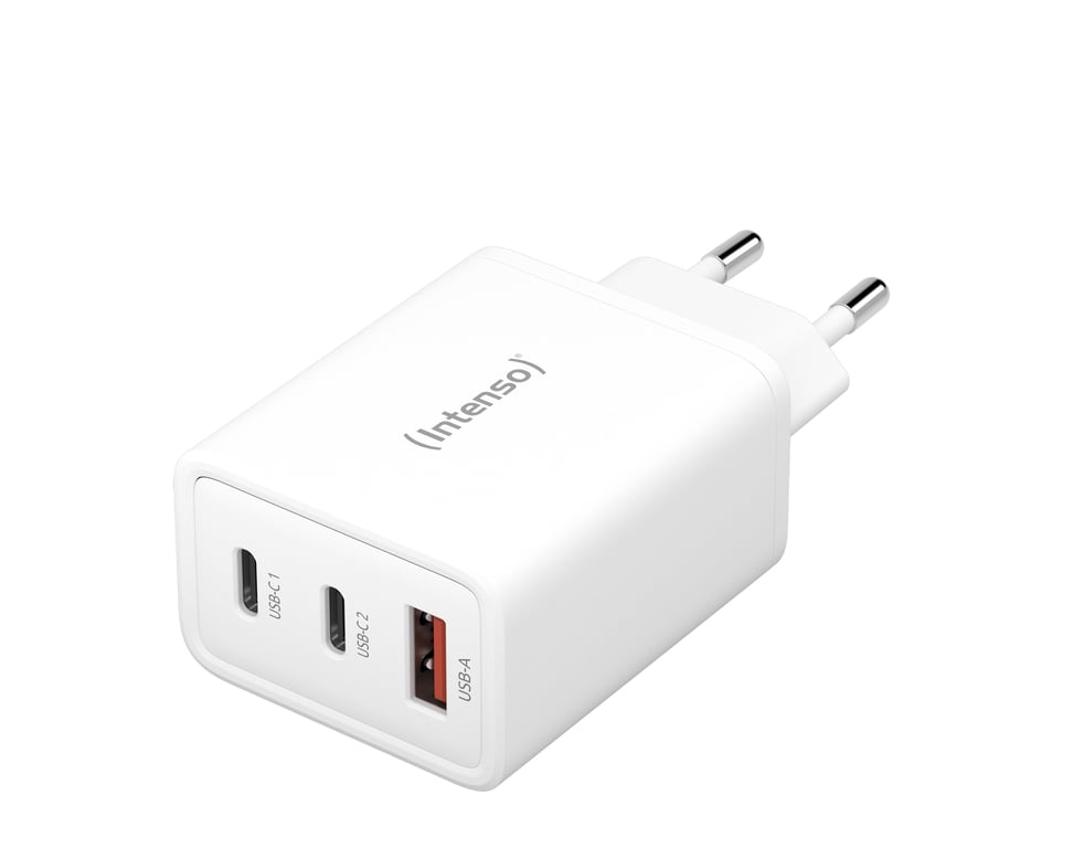 Intenso POWER ADAPTER 1XUSB-A/2XUSB-C/7806512 Uniwersalne Biały Prąd przemienny Szybkie ładowanie Wewnętrzna