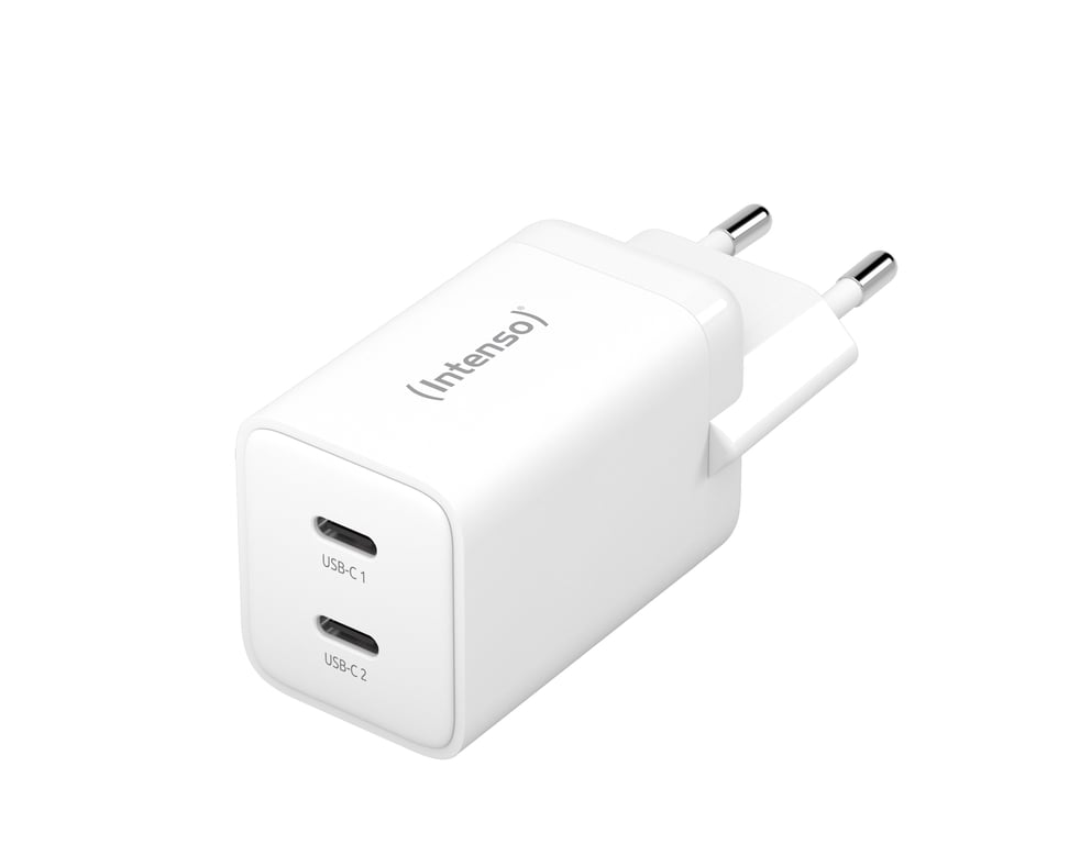Intenso POWER ADAPTER 2XUSB-C GAN/7804012 Uniwersalne Biały Prąd przemienny Szybkie ładowanie Wewnętrzna