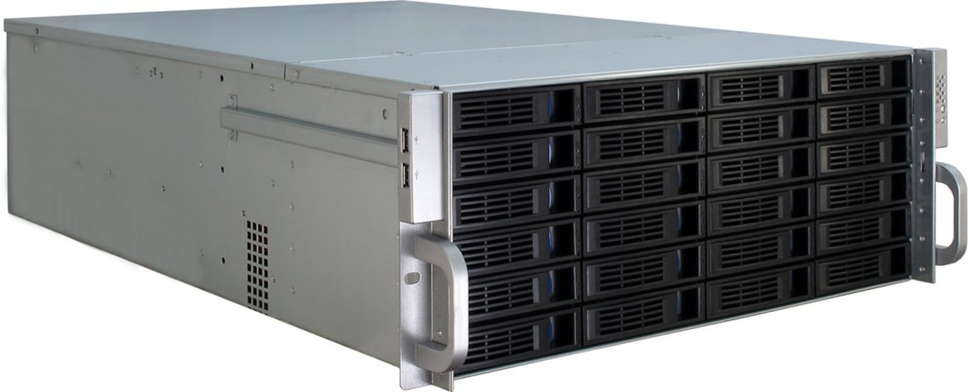 Inter-Tech 4U-4424 Stojak Czarny, Srebrny