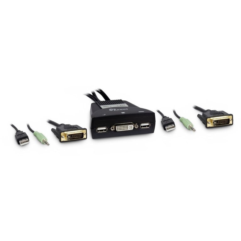 Inter-Tech KVM-LS-21DA DVI przełącznik KVM Czarny