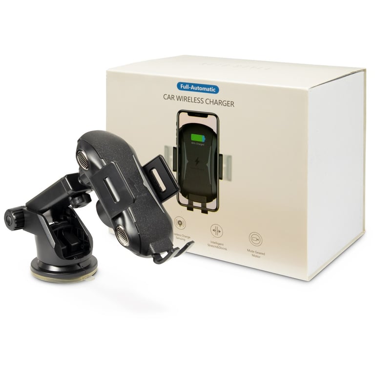 Bezprzewodowa szybka adowarka samochodowa Inter-Tech MTH-100-10W Qi, czarna