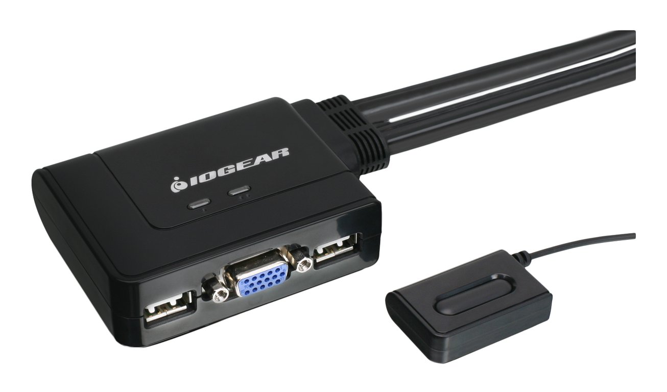 iogear 2-Port USB KVM Switch przełącznik KVM Czarny