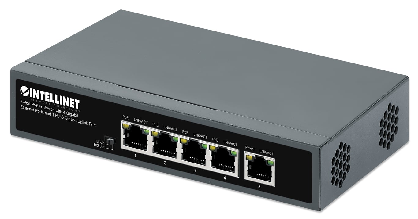 Intellinet 562010 łącza sieciowe Nie zarządzany Gigabit Ethernet (10/100/1000) Obsługa PoE Czarny