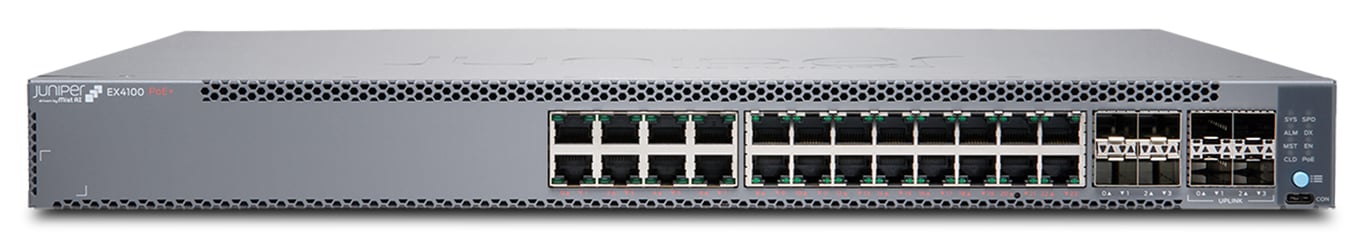 Juniper EX4100-24T łącza sieciowe Nie zarządzany Obsługa PoE 1U Szary