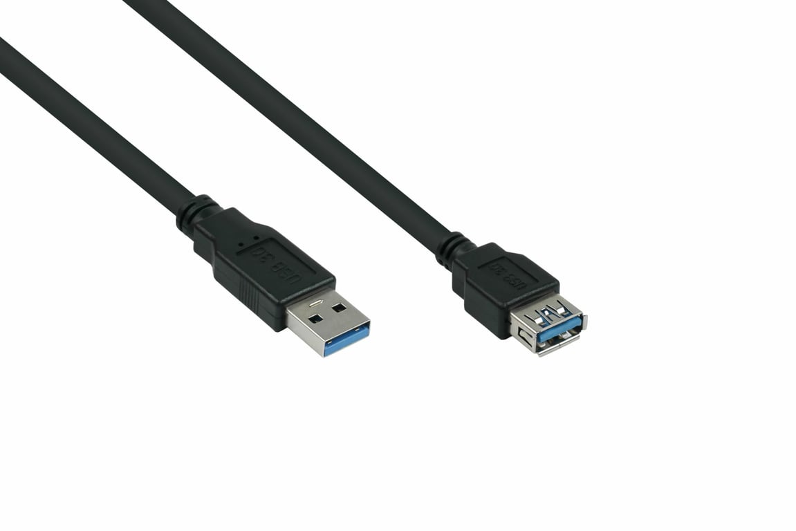 Kabel USB Alcasa kabelmeister USB3.0 Verläng. A St.-A Bu. UL schwarz 2m