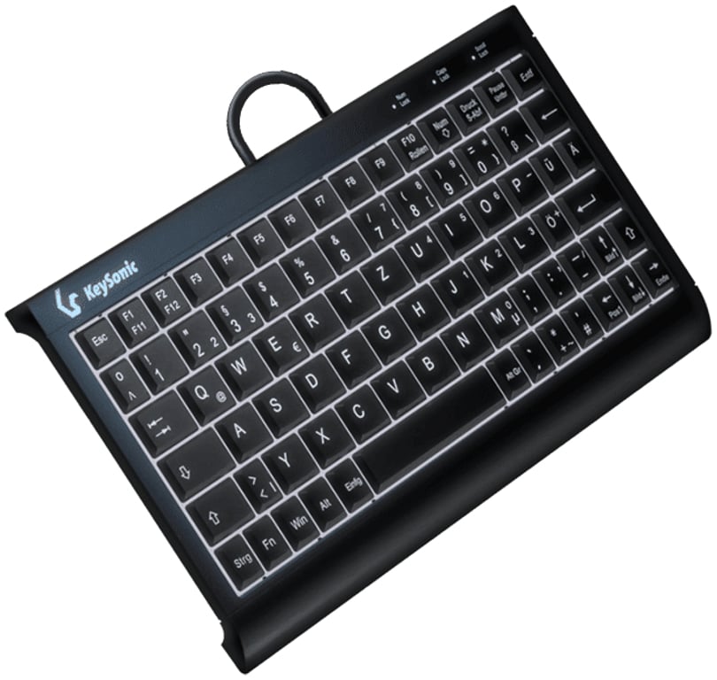 KeySonic KSK-3011ELC (DE) klawiatura USB QWERTZ Niemiecki Czarny 60964
