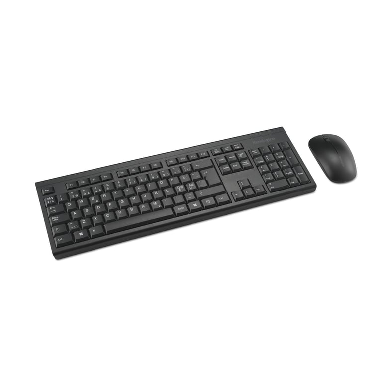 Kensington KM150 EQ klawiatura Dołączona myszka Biuro RF Wireless QWERTY Skandynawia Czarny