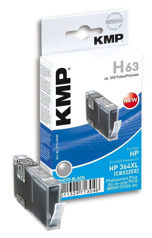 KMP H63 nabój z tuszem 1 szt. Czarny fotograficzny