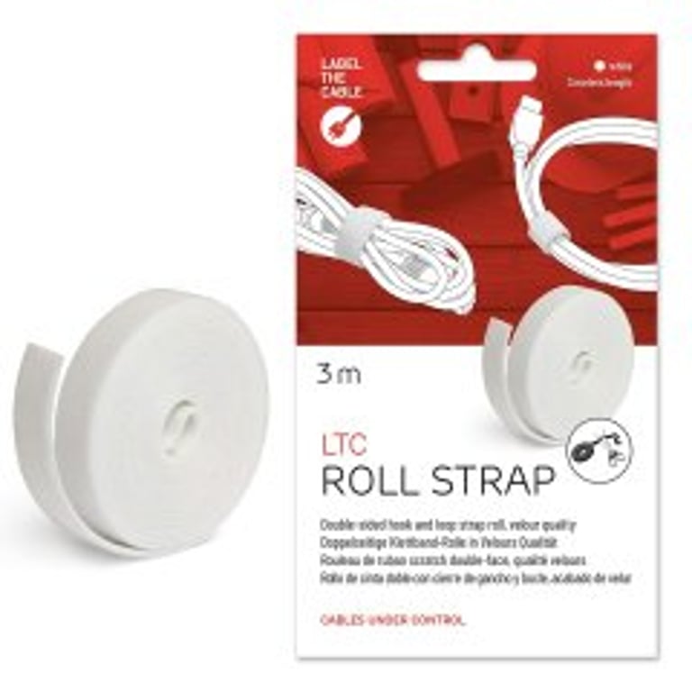 Label-the-cable LTC 1220 organizator na kable Biurko / Ściana Elastyczna rura kablowa Biały 1 szt.