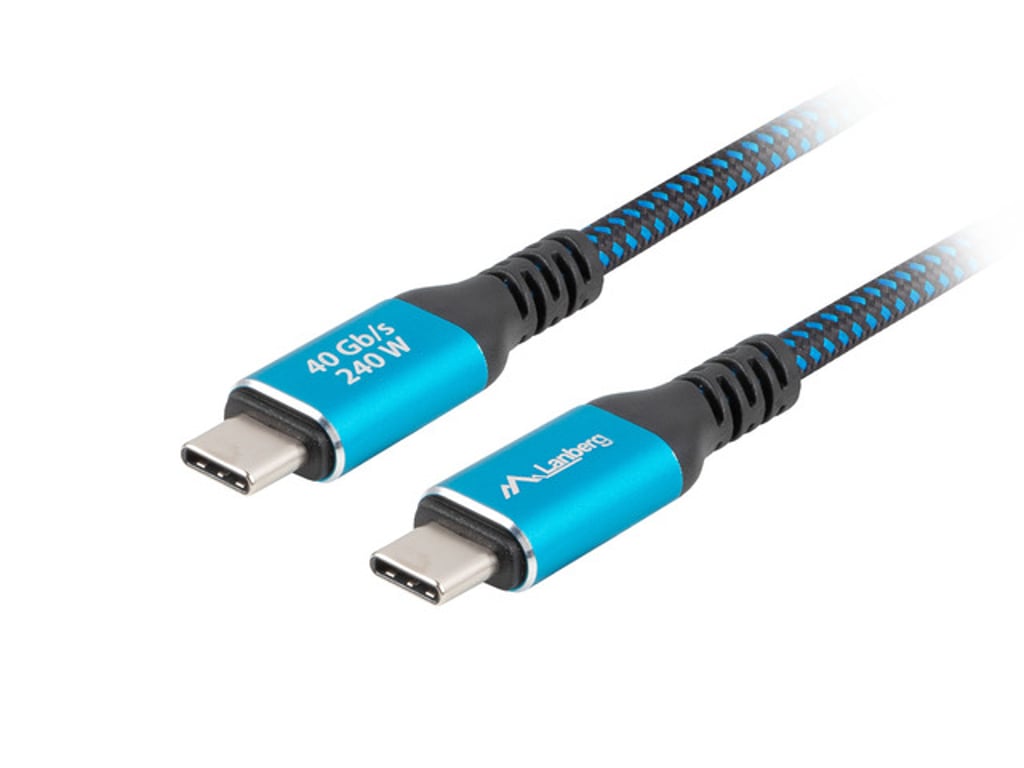 Lanberg CA-CMCM-45CU-0020-BK kabel USB USB 3.2 Gen 2 (3.1 Gen 2) 2 m USB C Czarny, Niebieski