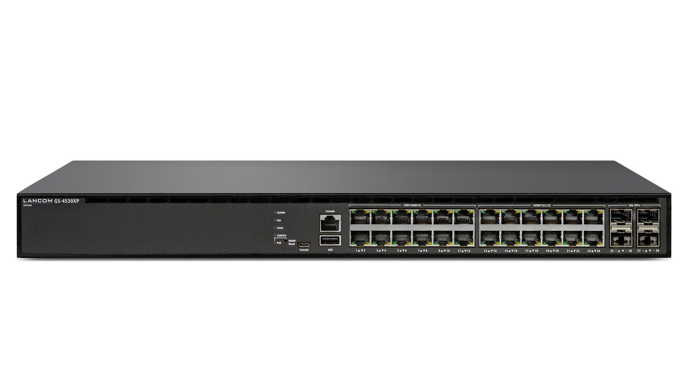 Lancom Systems GS-4530XP Zarządzany L3 2.5G Ethernet (100/1000/2500) Obsługa PoE 1U Czarny