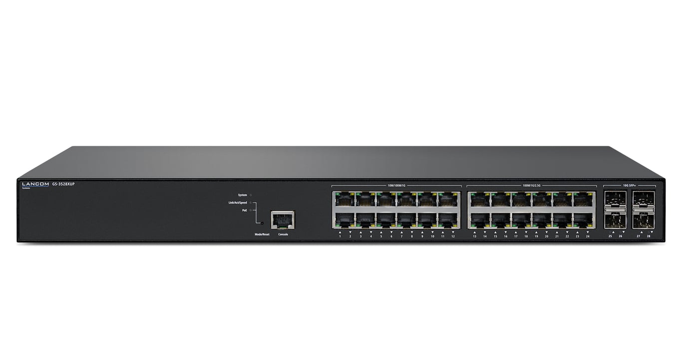 Lancom Systems GS-3528XUP Zarządzany L3 2.5G Ethernet (100/1000/2500) Obsługa PoE 1U Czarny