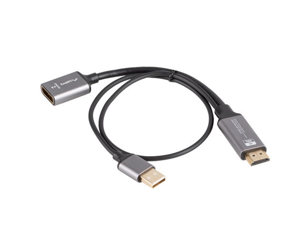 Berg Lan AD-HD-DP-02 adapter kablowy 0,2 m HDMI Typu A (Standard) DisplayPort Srebrny