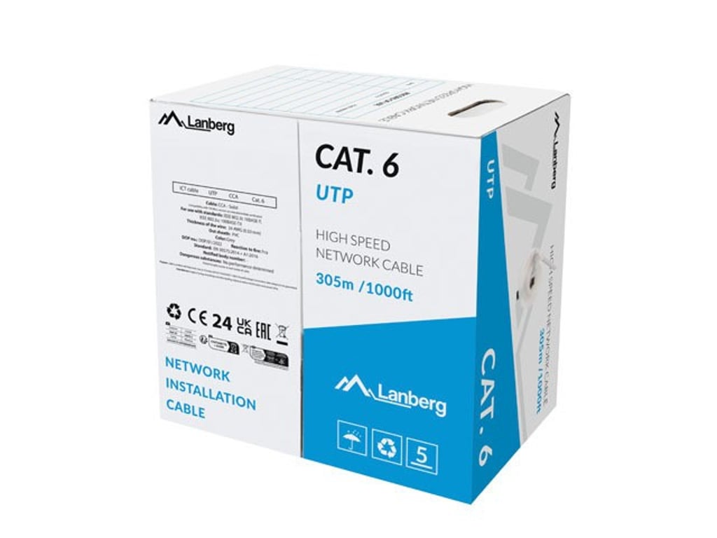 Lanberg LCU6-15CC-0305-S kabel sieciowy Szary 305 m Cat6 U/UTP (UTP)