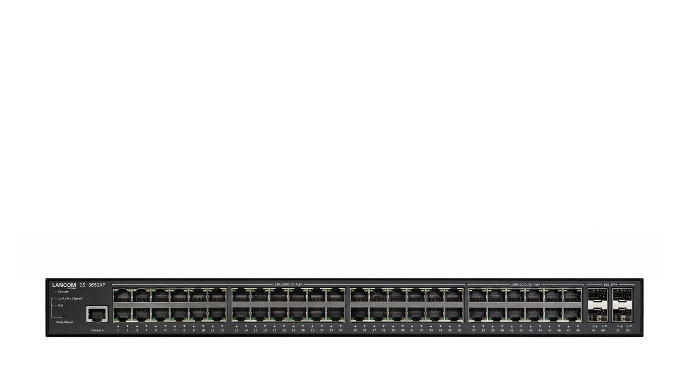 LANCOM GS-3652XP Zarządzany L3 2.5G Ethernet (100/1000/2500) Obsługa PoE 1U Czarny
