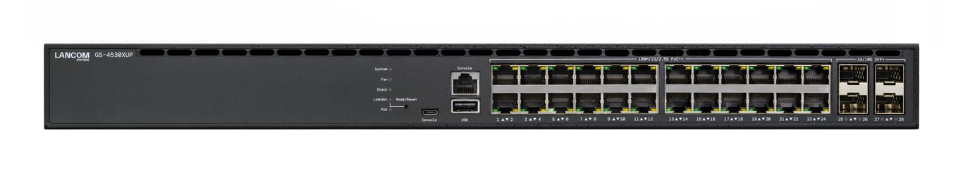 LANCOM GS-4530XUP Zarządzany L3 2.5G Ethernet (100/1000/2500) Obsługa PoE 1U Czarny