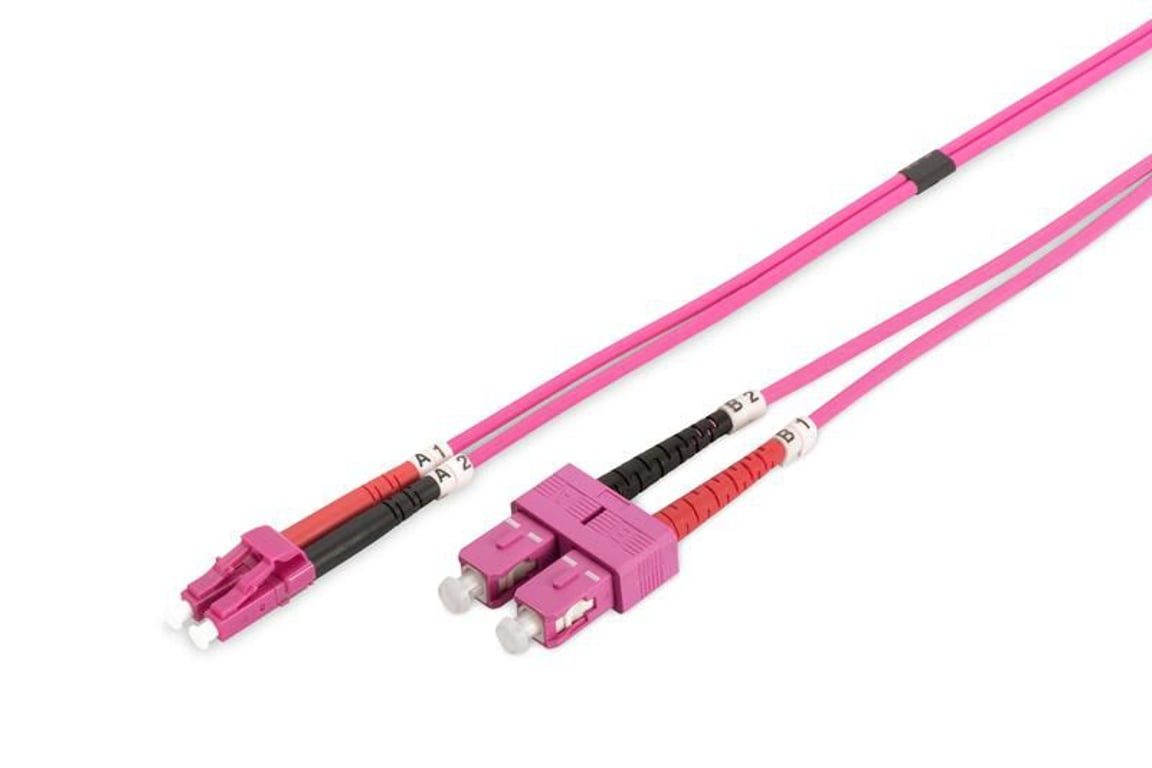 Lanview LVO231814 kabel optyczny 2 m 2x SC 2x LC OM4 Fioletowy