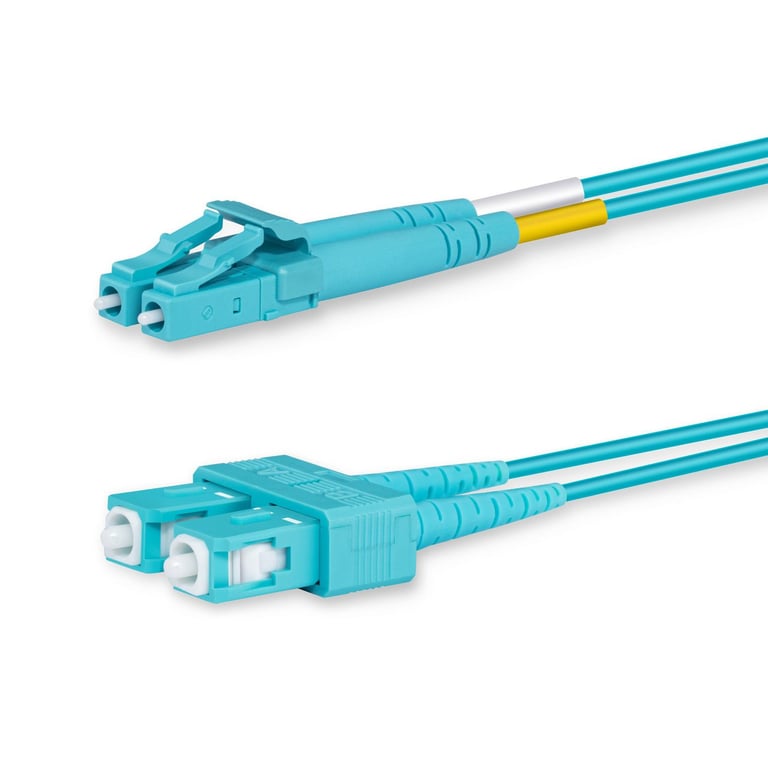 Lanview LVO231480 kabel optyczny 10 m 2x LC 2x SC OM3 Kolor Aqua