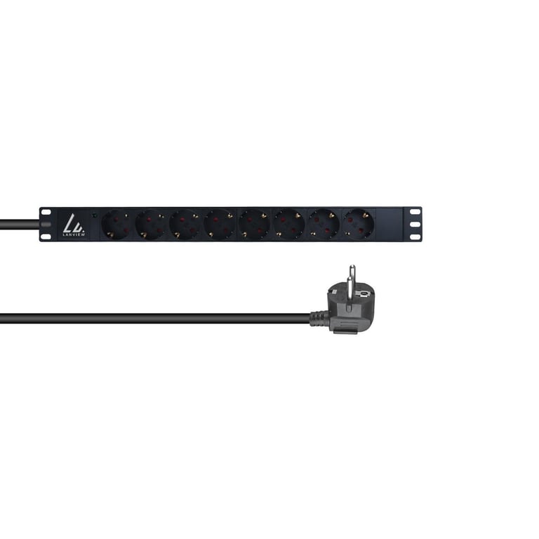Lanview LVR-3MSCH-LIC-SCH8 rozdzielacz zasilania PDU 8 x gniazdo sieciowe 1U Czarny