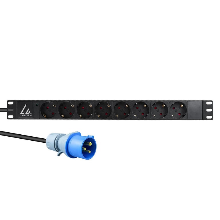 Lanview LVR-3MIEC-LIC-SCH8 rozdzielacz zasilania PDU 8 x gniazdo sieciowe 1U Czarny