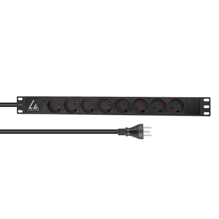 Lanview LVR-2MDK-LIC-DK8 rozdzielacz zasilania PDU 8 x gniazdo sieciowe 1U Czarny