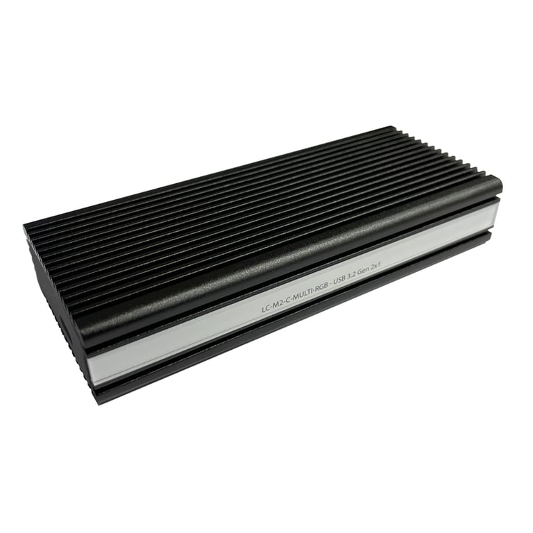 LC-Power LC-M2-C-MULTI-RGB obudowa do dysków twardych Obudowa SSD Aluminium, Czarny M.2
