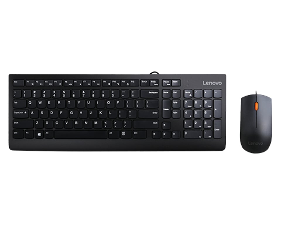 Lenovo 300 klawiatura Dołączona myszka USB QWERTY US English Czarny
