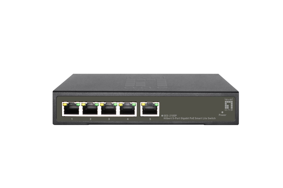 LevelOne GES-2105P łącza sieciowe Zarządzany L2 Gigabit Ethernet (10/100/1000) Obsługa PoE Czarny