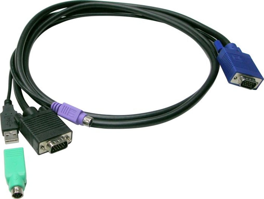 LevelOne ACC-3202 kabel KVM Czarny 3 m