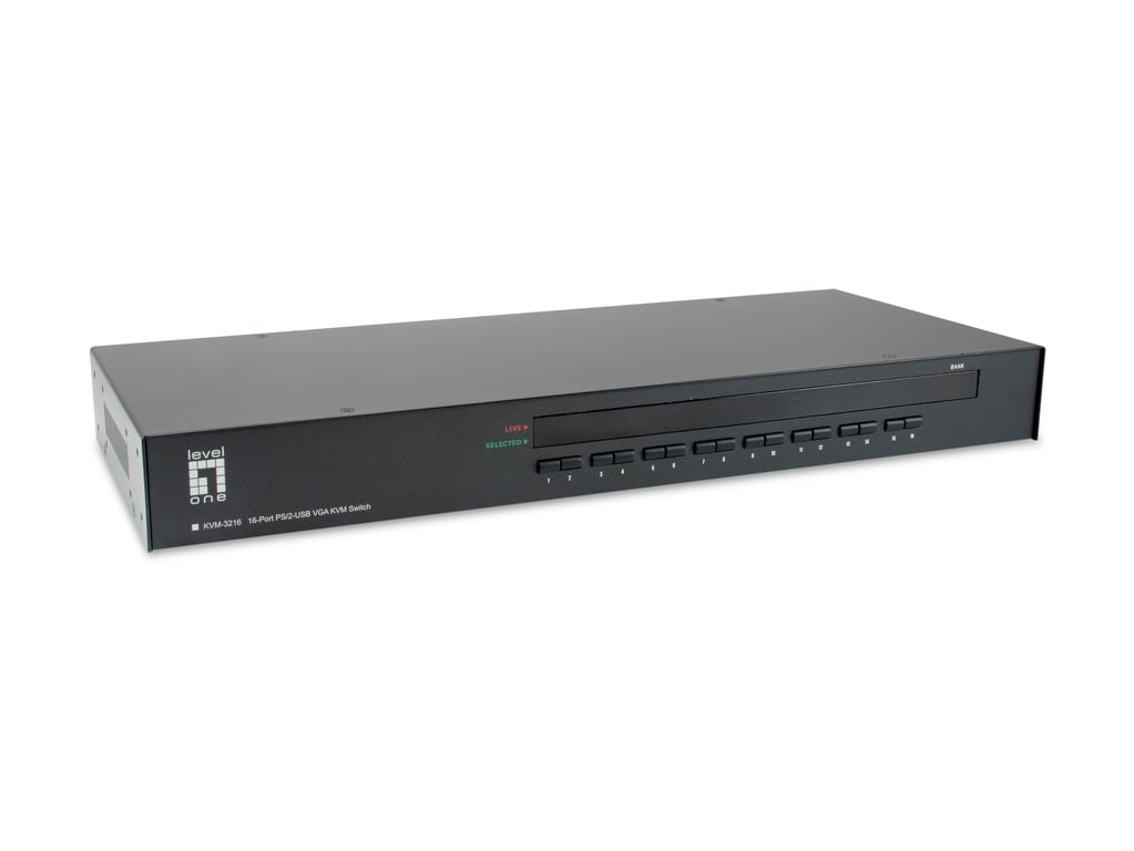 LevelOne KVM-3216 przełącznik KVM Możliwości montowania w stelażu Czarny