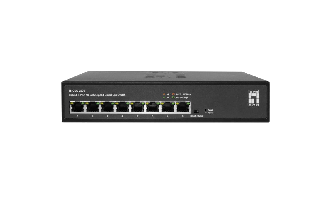 LevelOne GES-2208 łącza sieciowe Zarządzany L2 Gigabit Ethernet (10/100/1000) Czarny
