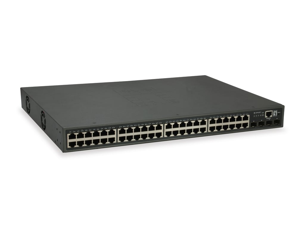 LevelOne GTP-5271 łącza sieciowe Zarządzany L3 Gigabit Ethernet (10/100/1000) Obsługa PoE Szary