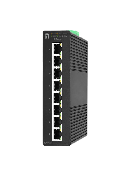 LevelOne IGS-2108 łącza sieciowe Zarządzany L2 Gigabit Ethernet (10/100/1000) Czarny