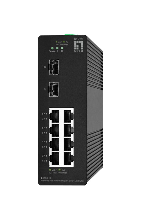 LevelOne IGS-2110 łącza sieciowe Zarządzany L2 Gigabit Ethernet (10/100/1000) Czarny