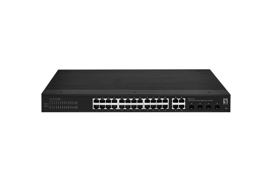 LevelOne IGS-2128 łącza sieciowe Zarządzany L2 Gigabit Ethernet (10/100/1000) Czarny