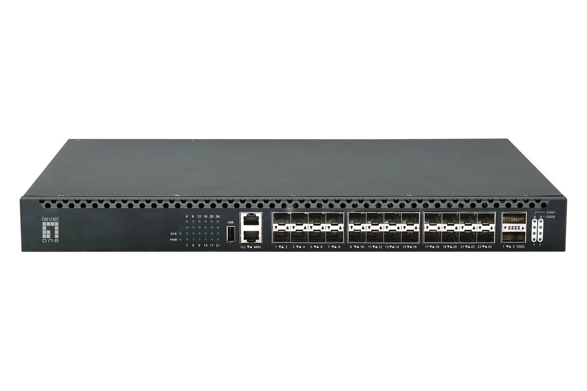 LevelOne XQS-3126 łącza sieciowe Zarządzany L3 Czarny