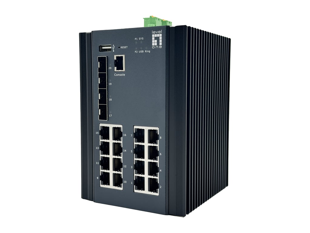 LevelOne IGU-2071 łącza sieciowe Zarządzany L2+ Gigabit Ethernet (10/100/1000) Czarny