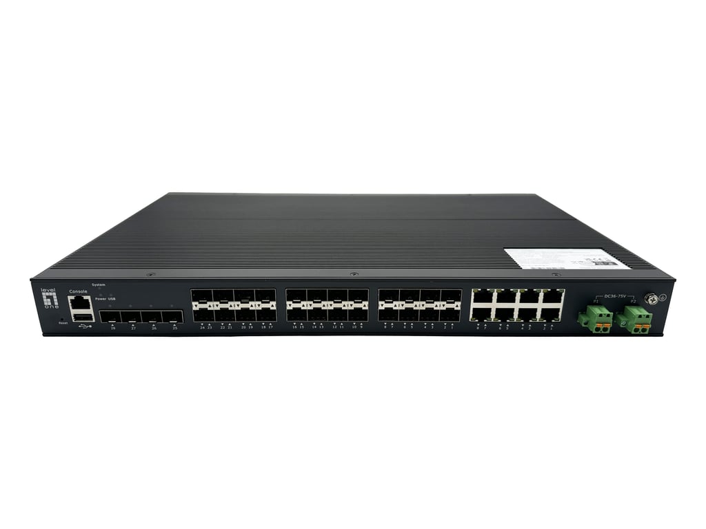 LevelOne IGU-2872 łącza sieciowe Zarządzany L2+ Czarny