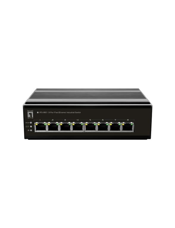 LevelOne IFS-0801 łącza sieciowe Nie zarządzany Fast Ethernet (10/100) Czarny