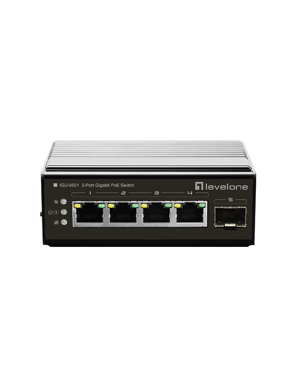 LevelOne IGU-0501 łącza sieciowe Gigabit Ethernet (10/100/1000) Obsługa PoE Czarny