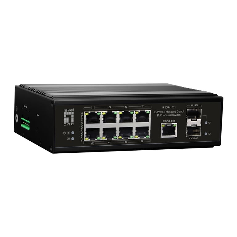 LevelOne IGP-1061 łącza sieciowe Zarządzany L2 Gigabit Ethernet (10/100/1000) Obsługa PoE Czarny