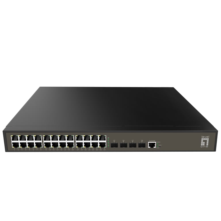 LevelOne GEL-2871 łącza sieciowe Zarządzany L2+ Gigabit Ethernet (10/100/1000) 1U Czarny