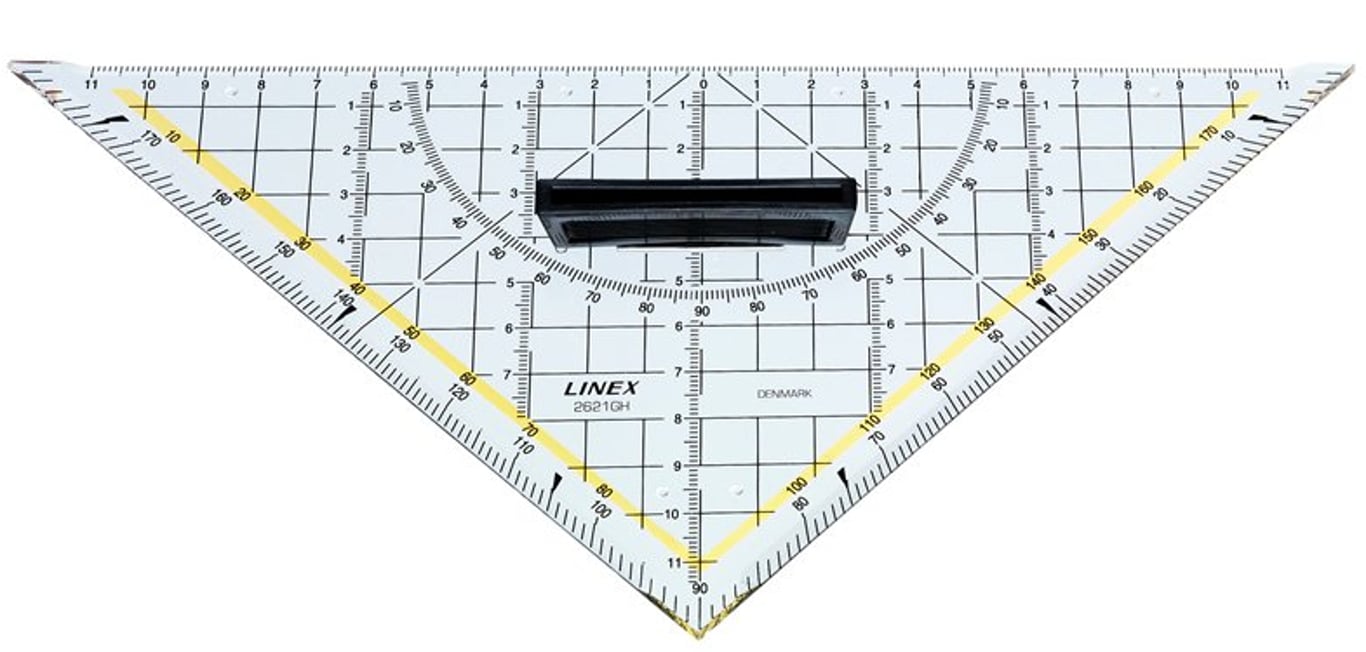Linex 2621GH 45° trójkąt Polistyren Przezroczysty, Żółty 1 szt.
