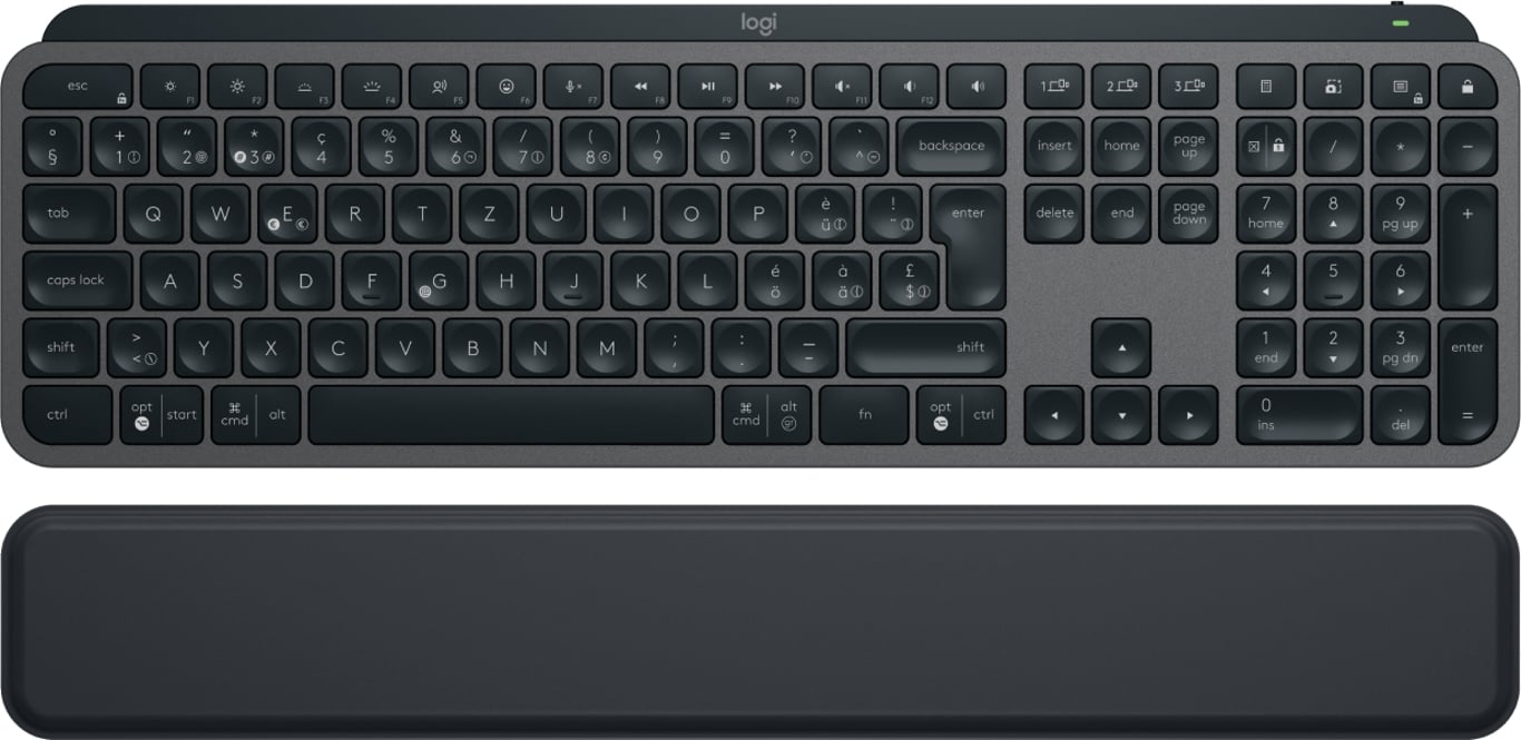 Logitech MX Keys S klawiatura RF Wireless + Bluetooth QWERTZ Swiss Grafitowy
