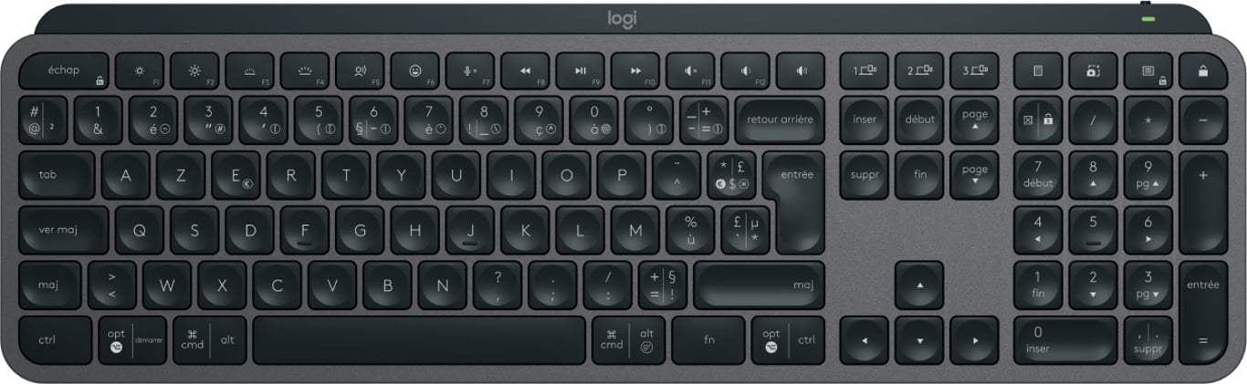 Logitech MX Keys S klawiatura RF Wireless + Bluetooth AZERTY Francuski Grafitowy