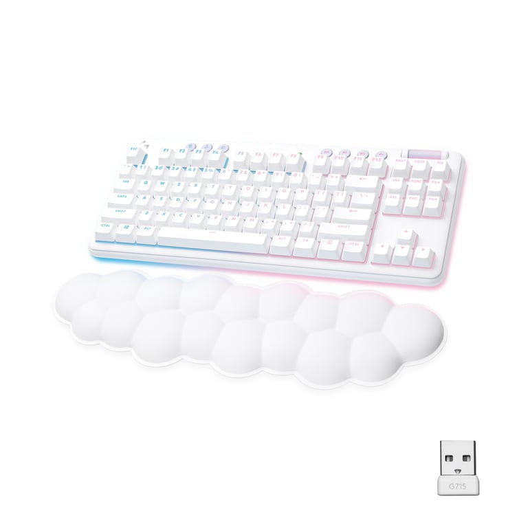 Logitech G G715 klawiatura Gaming RF Wireless + Bluetooth QWERTZ Niemiecki Biały